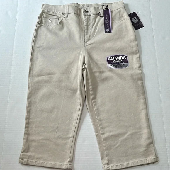 Gloria Vanderbilt Amanda Skimmer Crop Stretch Embellished Pockets Size 6P NWT - Picture 3 of 13